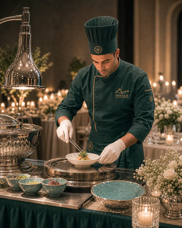 A Mirsam chef carefully finishing a dish