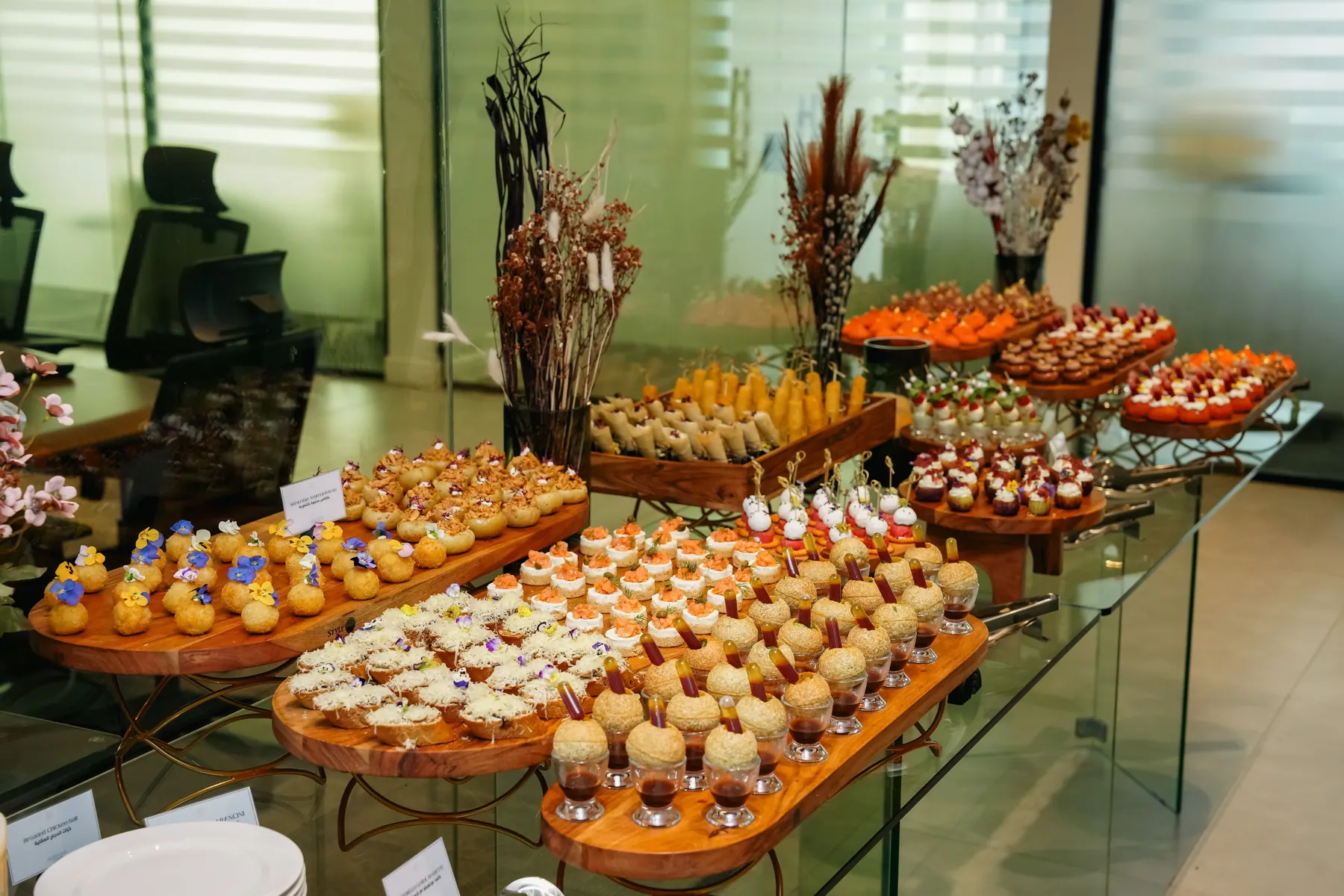 Finger food gathering setting — photograph 1 of 2